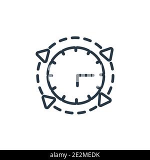 Real time data outline vector icon. Thin line black real time data icon, flat vector simple element illustration from editable general concept isolate Stock Vector