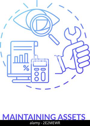 Maintaining assets concept icon Stock Vector