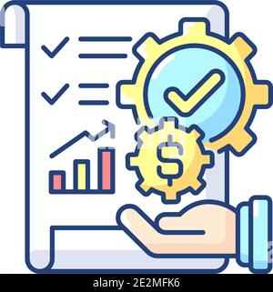 Management accounting RGB color icon Stock Vector