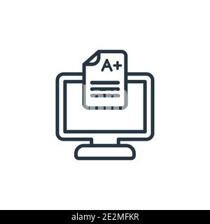 Homework outline vector icon. Thin line black homework icon, flat vector simple element illustration from editable e learning and education concept is Stock Vector
