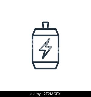 Energy drink outline vector icon. Thin line black energy drink icon, flat vector simple element illustration from editable drinks concept isolated str Stock Vector