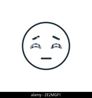 Pensive emoji outline vector icon. Thin line black pensive emoji icon, flat vector simple element illustration from editable emoji concept isolated on Stock Vector