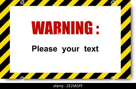 Poster Warning with shadow on blank background. Eps10 Stock Vector