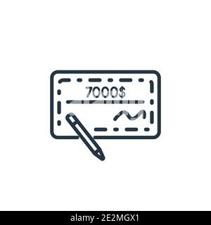 Checkbook outline vector icon. Thin line black checkbook icon, flat vector simple element illustration from editable digital economy concept isolated Stock Vector