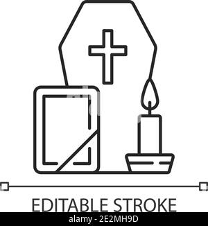 Funeral linear icon Stock Vector