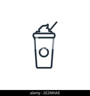 Frappuccino outline vector icon. Thin line black frappuccino icon, flat vector simple element illustration from editable drinks concept isolated strok Stock Vector