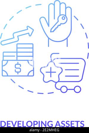 Developing assets concept icon Stock Vector