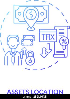 Assets location concept icon Stock Vector