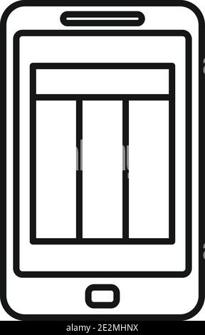 Smartphone estimator icon, outline style Stock Vector