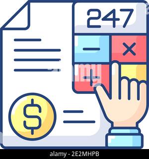 Accounting RGB color icon Stock Vector
