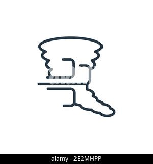 Sandstorm outline vector icon. Thin line black sandstorm icon, flat vector simple element illustration from editable desert concept isolated stroke on Stock Vector