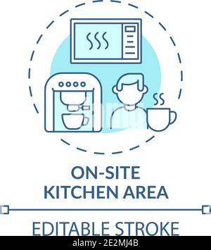 On-site kitchen area concept icon Stock Vector