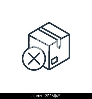 Delivery cancelled outline vector icon. Thin line black delivery cancelled icon, flat vector simple element illustration from editable delivery and lo Stock Vector