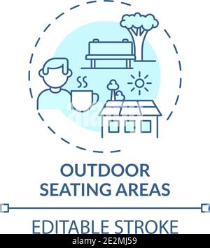 Outdoor seating areas concept icon Stock Vector