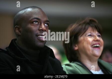 Ali Soumare and the first secretary of the Socialist Party (PS), Martine Aubry attend a national gathering of the secretaries of section of the Socialist Party at the Mutualite in Paris, France, on January 31, 2010. Photo by Jean-Luc Luyssen/ABACAPRESS.COM Stock Photo