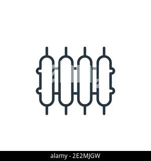 Radiator outline vector icon. Thin line black radiator icon, flat vector simple element illustration from editable furniture and household concept iso Stock Vector