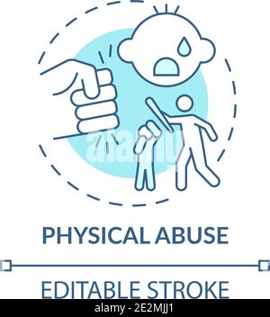 Physical abuse turquoise concept icon Stock Vector