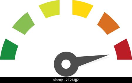 Speedometer. Speedometer vector icon on white background. Colorful Info-graphic Stock Vector