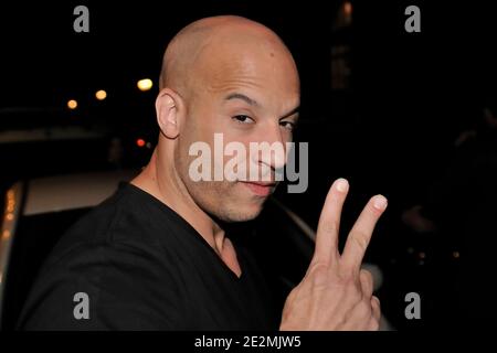 Actor Vin Diesel attends the premiere of the movie 'Fast and Furious 4' (Fast & Furious) at the VIP Room Theatre in Paris, France on March 18, 2009. Photo Nicolas Genin/ABACAPRESS.COM Stock Photo