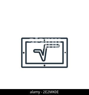 Square root outline vector icon. Thin line black square root icon, flat vector simple element illustration from editable education concept isolated on Stock Vector