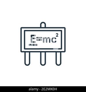 Theory of relativity outline vector icon. Thin line black theory of relativity icon, flat vector simple element illustration from editable education c Stock Vector