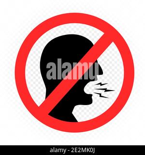 no shout prohibition sign symbol Stock Vector