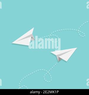 Paper Airplanes background. Travel concept illustration. Eps10 Stock Vector