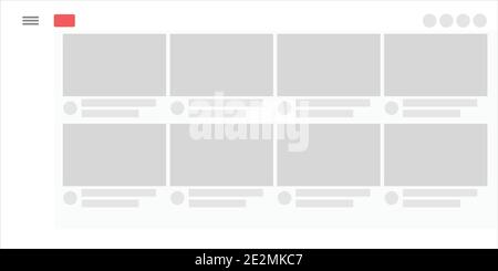 Online video sharing platform website template. UI UX design. Website design or layout framework Stock Vector