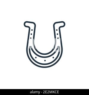 Horseshoe outline vector icon. Thin line black horseshoe icon, flat vector simple element illustration from editable wild west concept isolated stroke Stock Vector