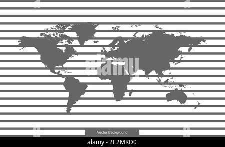 World map isolated on white background. Vector template for website, design, cover, annual reports, infographics. Lines on Blank background Stock Vector