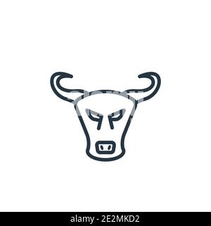 Minotaur outline vector icon. Thin line black minotaur icon, flat vector simple element illustration from editable fairy tale concept isolated on whit Stock Vector