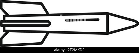 Missile flying icon, outline style Stock Vector