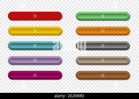 Colorful long buttons for your web design on isolated background Stock Vector