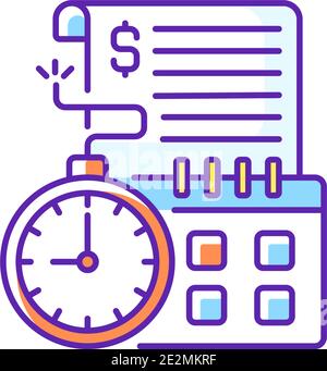 Time limit RGB color icon Stock Vector