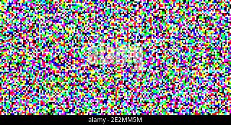 TV screen noise pixel glitch texture background vector illustration. Analog TV static video noise. No video signal concept. Stock Vector