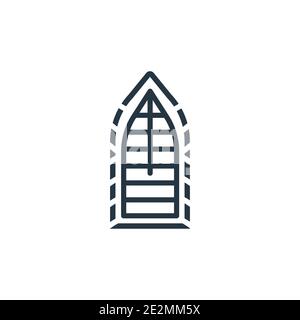 Stained glass outline vector icon. Thin line black stained glass icon, flat vector simple element illustration from editable fairy tale concept isolat Stock Vector