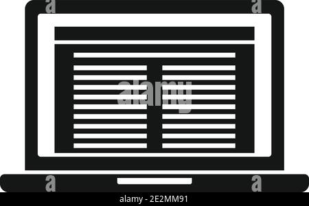 Estimator laptop icon, simple style Stock Vector