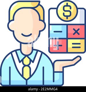 Bookkeeper RGB color icon Stock Vector