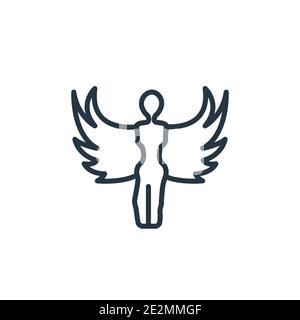 Harpy outline vector icon. Thin line black harpy icon, flat vector simple element illustration from editable fairy tale concept isolated on white back Stock Vector