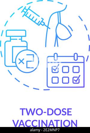 Two dose vaccination concept icon Stock Vector