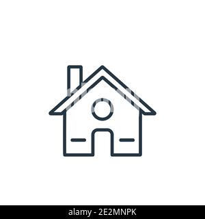 Residential outline vector icon. Thin line black residential icon, flat vector simple element illustration from editable future technology concept iso Stock Vector