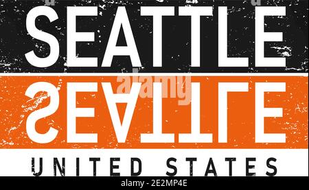 Seattle Washington UAS Lettering Vector Design. for print an t-shirt design Stock Vector