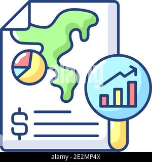 Financial report RGB color icon Stock Vector