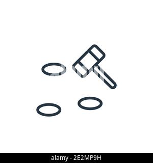 Whack a mole outline vector icon. Thin line black whack a mole icon, flat vector simple element illustration from editable entertainment concept isola Stock Vector