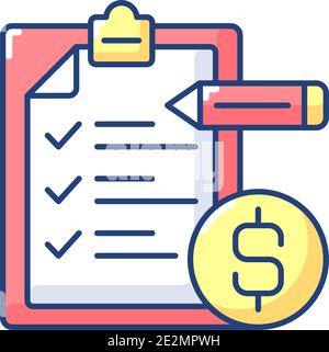 Budgeting RGB color icon Stock Vector