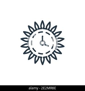Wall clock outline vector icon. Thin line black wall clock icon, flat vector simple element illustration from editable furniture & household concept i Stock Vector