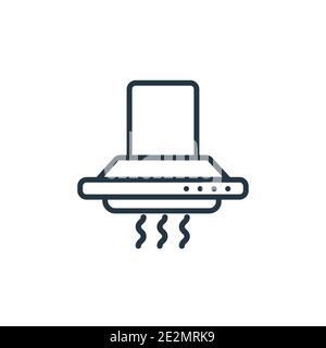 Exhaust hood outline vector icon. Thin line black exhaust hood icon, flat vector simple element illustration from editable electronic devices concept Stock Vector