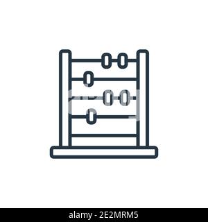 Abacus outline vector icon. Thin line black abacus icon, flat vector simple element illustration from editable education concept isolated stroke on wh Stock Vector