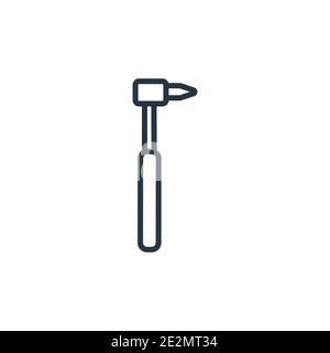 Dentists drill tool outline vector icon. Thin line black dentists drill tool icon, flat vector simple element illustration from editable dentist conce Stock Vector