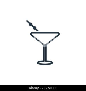 Manhattan outline vector icon. Thin line black manhattan icon, flat vector simple element illustration from editable drinks concept isolated stroke on Stock Vector
